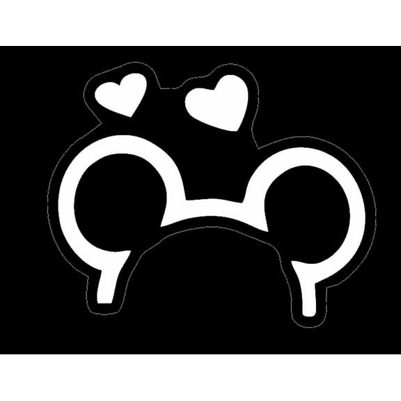 Cartoon Mouse Shape Sticker, Classic Retro Character Mouse, Fantasy Character Shape, Iconic Rodent, Mouse Ear Shape for Car, Vehicle, RV, Van, Truck,1PC (White)
