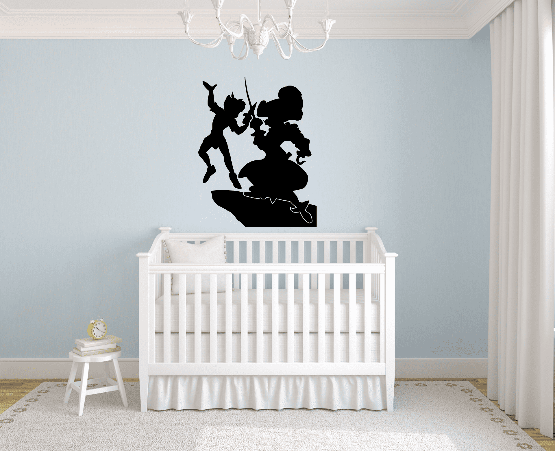 Cartoon Movie Peter Pan And Captain Hook Silhouette Sword Fight Vinyl Wall  Art Wall Sticker Wall Decal Decoration For Home Room Wall Boys Girls Room  Playroom Wall Décor Décor Design Size (10x6