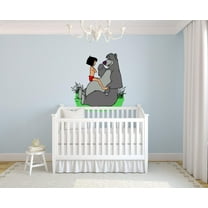 Cartoon Mowgli Baloo Jungle Book Colorful Decor Wall Sticker Art Design Decal for Girls Boys Kids Room Bedroom Nursery Kindergarten House Fun Home Decor Stickers Wall Art Vinyl Decoration (30x17 inch)