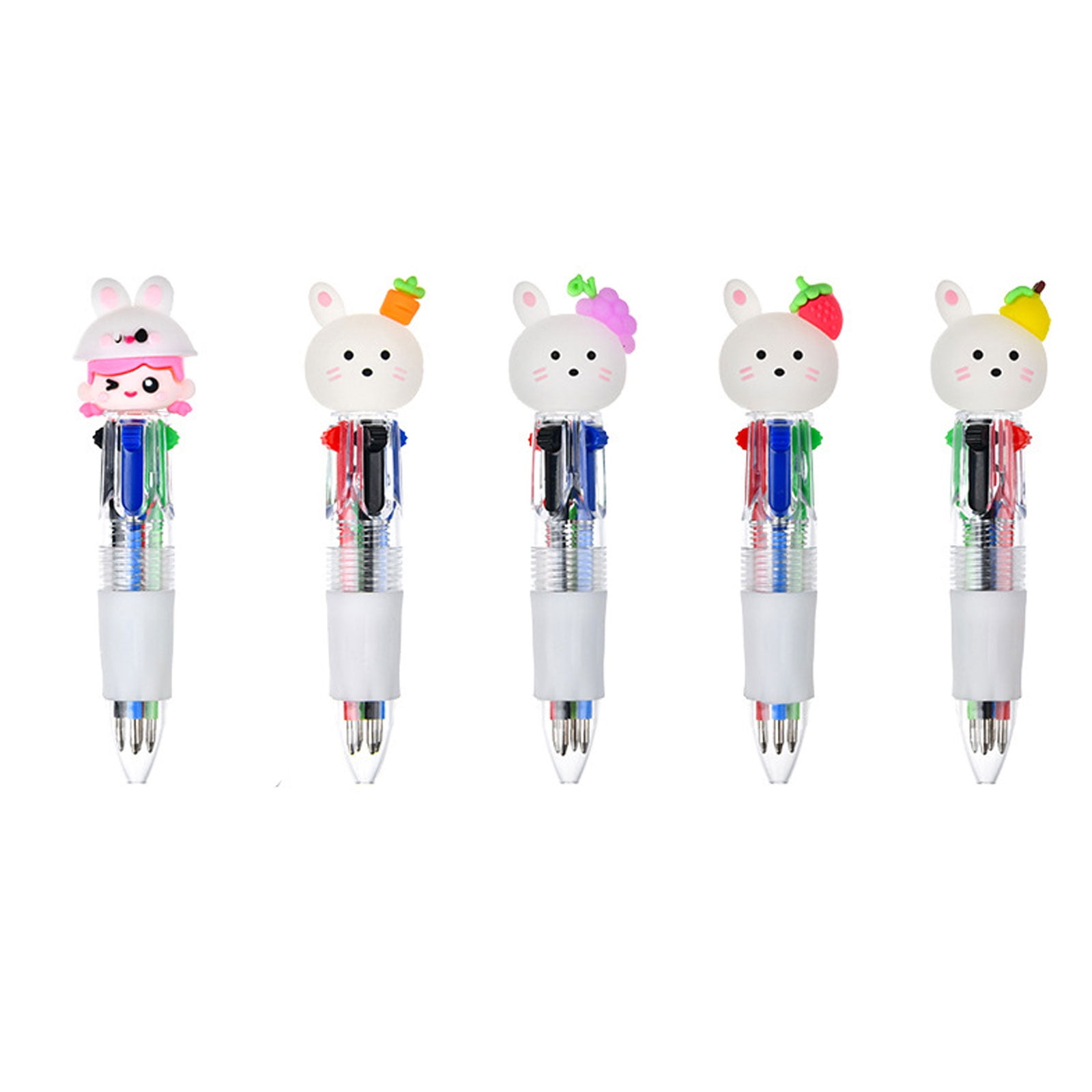 Cartoon Multicolor Pen 4 Color-in-1 Pen Multicolored Ballpoint Pens for Color Coding Writing Drawing Journaling