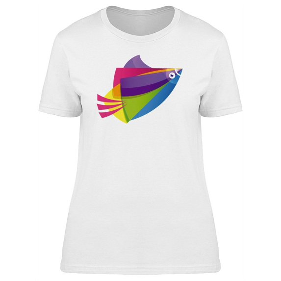 Cartoon Multicolored Bird T-Shirt Women -Image by Shutterstock, Female Large