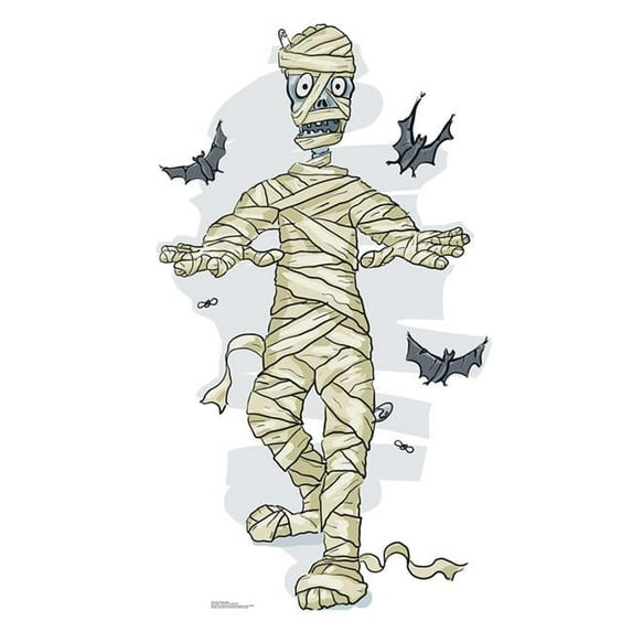 Cartoon Mummy & Bats Cardboard Standup 72 x 41 in.