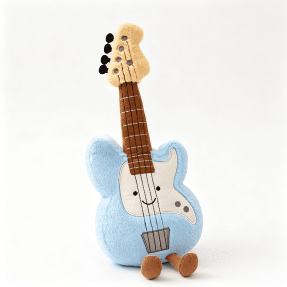 Cartoon Musical Instrument Guitar Plush Doll Fun Electric Guitar Plush Toy Home Decor Gift for Children