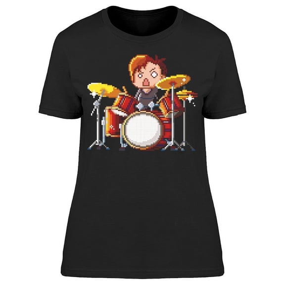 Cartoon, Musician Drummer  T-Shirt Women -Image by Shutterstock, Female XX-Large