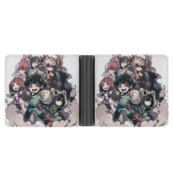 Cartoon My Hero Academia PU Leather Bifold Wallet Money Organizers Gift With Card Slots For Men And Women