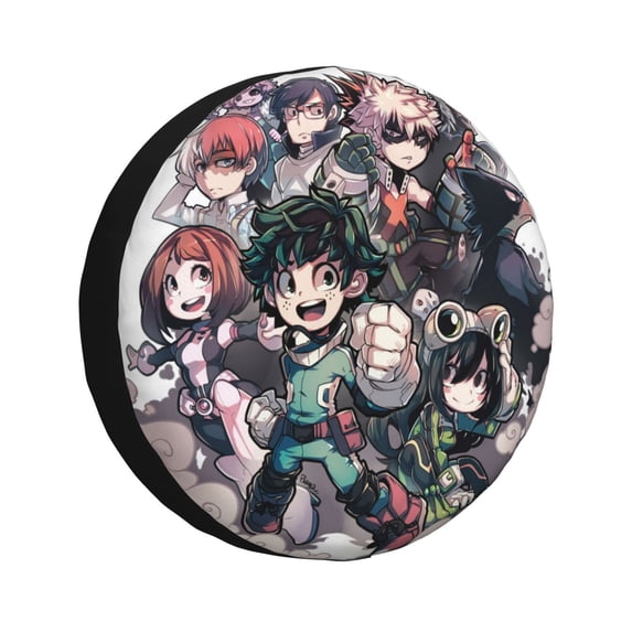 Cartoon My Hero Academia Spare Tire Cover Waterproof Dust-Proof Universal Wheel Tire Cover Protector Accessories 14" 15" 16" 17"