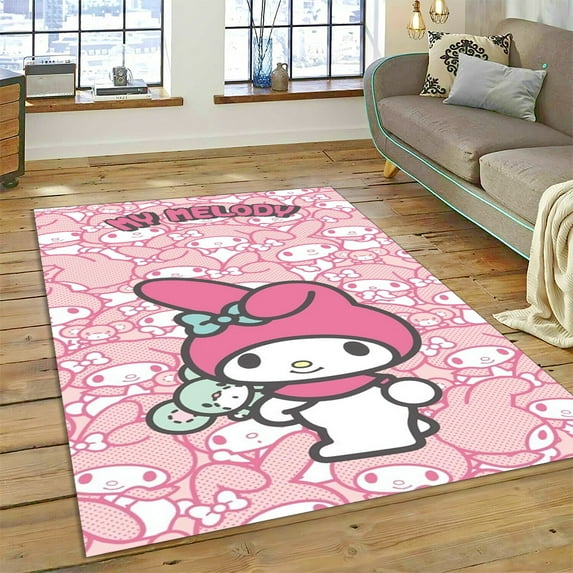 Cartoon My Melody Kuromi Hello Kitty Sanrio Carpet Rug for Bedroom ...