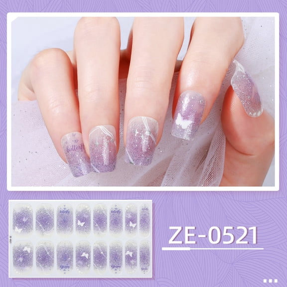 Cartoon Nail Art Stickers With Butterfly, Moon, And Stars, Waterproof And Hot-Stamping Nail Polish Film - Ze-0521