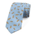 thumbnail image 1 of Cartoon Necktie, Clownfish Drawing Art, Dress Tie, 3.7", Pale Azure Blue Marigold, by Ambesonne, 1 of 3