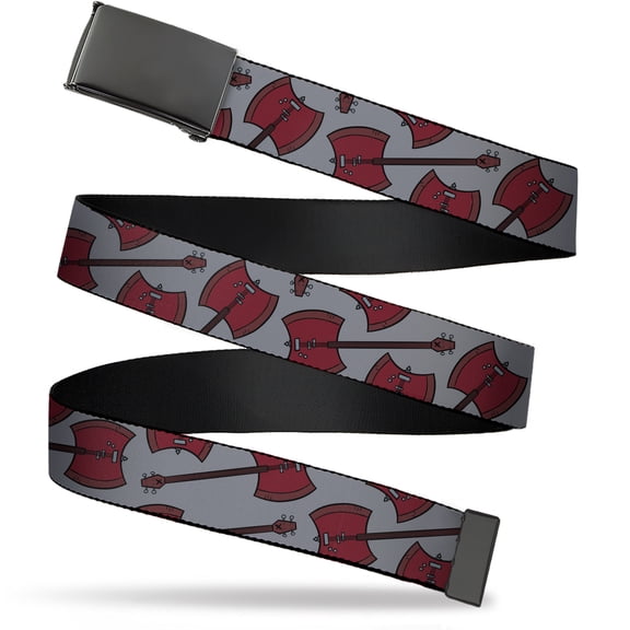 Adjustable Belt, Clamp Buckle, Cut-to-Fit, Adventure Time Marcelines Axe Bass Scattered Gray