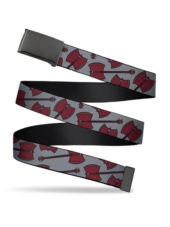 Adjustable Belt, Clamp Buckle, Cut-to-Fit, Adventure Time Marcelines Axe Bass Scattered Gray