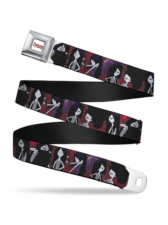Cartoon Network Belt, Seatbelt Buckle Belt, Adventure Time Marceline Poses Collage Reds, Youth 22 to 32 Inches
