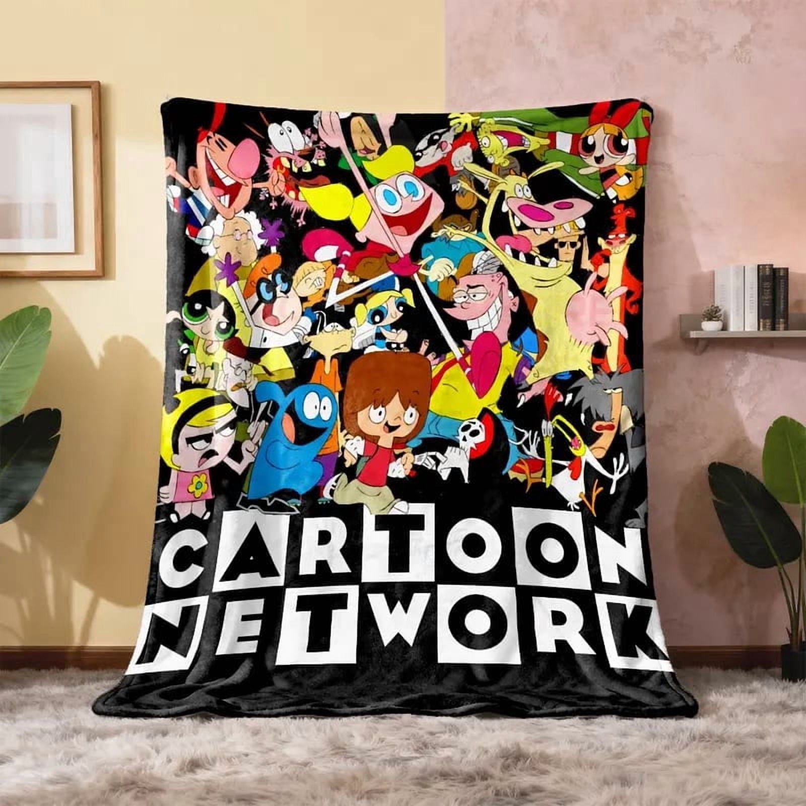 Cartoon Network Classic Characters Collage Sherpa Blanket, Retro ...