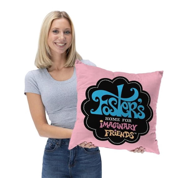 The Northwest 1FST-69500-0004-OOF 18 x 18 in. Cartoon Network Fosters Home for Imaginary Friends Fosters Logo Throw Pillow