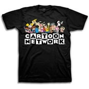 Cartoon Network Mens Shirt, Classic Group Cartoon Show T-shirt Black Checkered – S