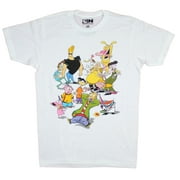 Cartoon Network Mens T-Shirt - Cow Chicken Johnny Bravo Courage & The Eds Group (Small)