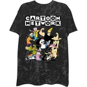 Cartoon Network Mens Throwback Shirt - Jonny Bravo and Dexter's Laboratory Tee - Classic Tie Dye T-Shirt Black Dye, Medium