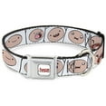 thumbnail image 1 of Cartoon Network Pet Collar, Dog Collar Metal Seatbelt Buckle, Adventure Time Finn Expression Blocks White, 16 to 23 Inches 1.5 Inch Wide, 1 of 8
