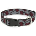 thumbnail image 1 of Cartoon Network Pet Collar, Dog Collar Plastic Buckle, Adventure Time Marcelines Axe Bass Guitar Scattered Gray, 16 to 23 Inches 1.5 Inch Wide, 1 of 8