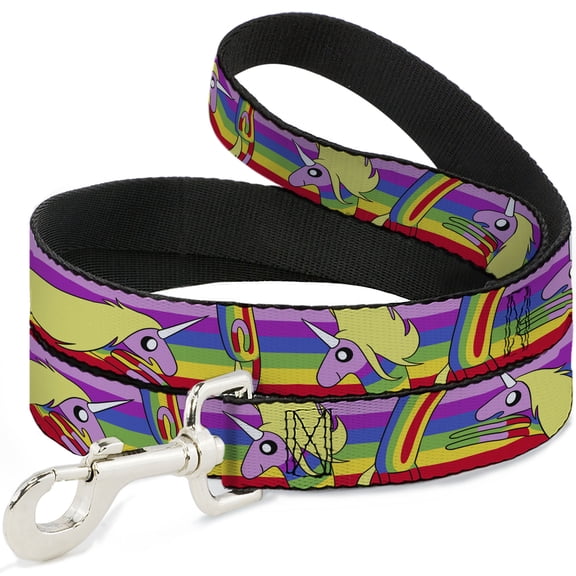 Cartoon Network Pet Leash, Dog Leash, Adventure Time Lady Raincorn Poses Stripe Rainbow, 4 Feet Long 1.0 Inch Wide
