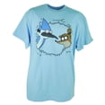 thumbnail image 1 of Cartoon Network Regular Show Mordecai Rigby Bush Hiding Blue Tshirt Tee XLarge, 1 of 1