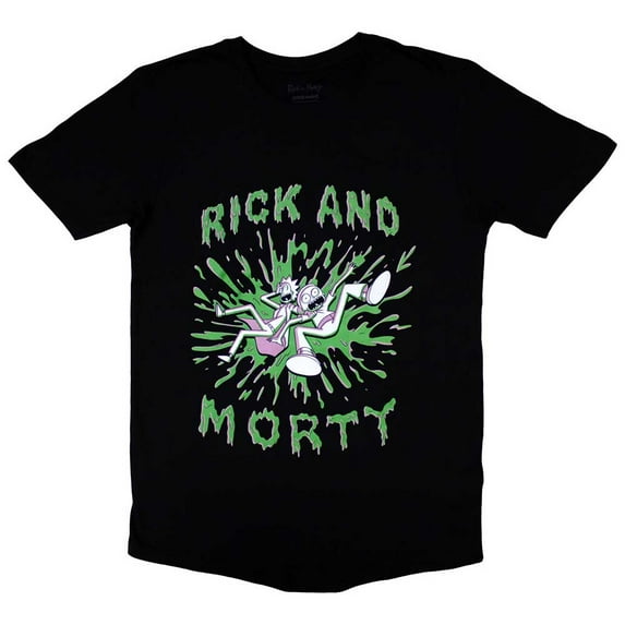 Cartoon Network Unisex T-Shirt: Rick & Morty - Green Splat (Medium)