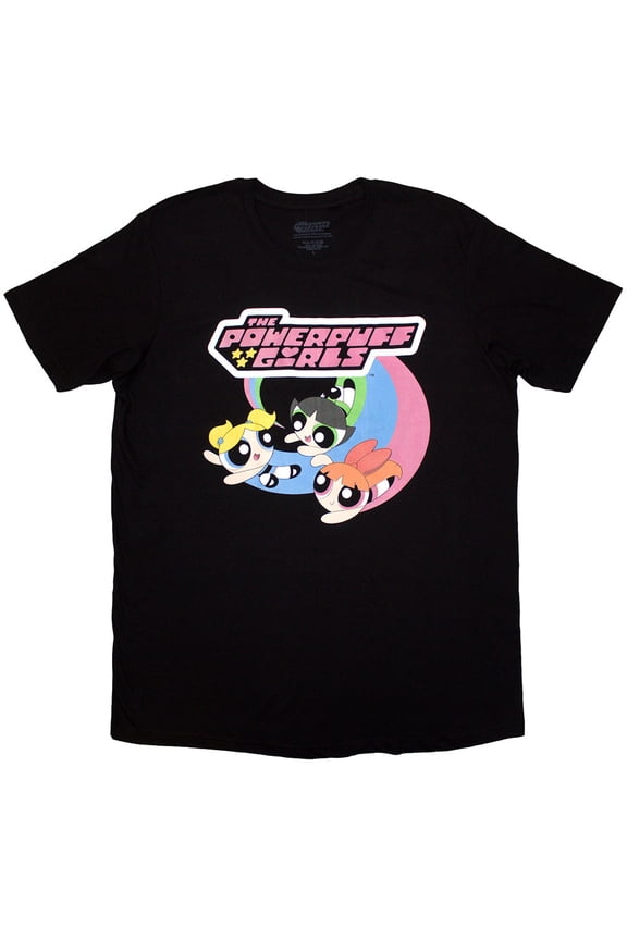 Cartoon Network Unisex T-Shirt Trio Flying Logo (Black) (Medium)
