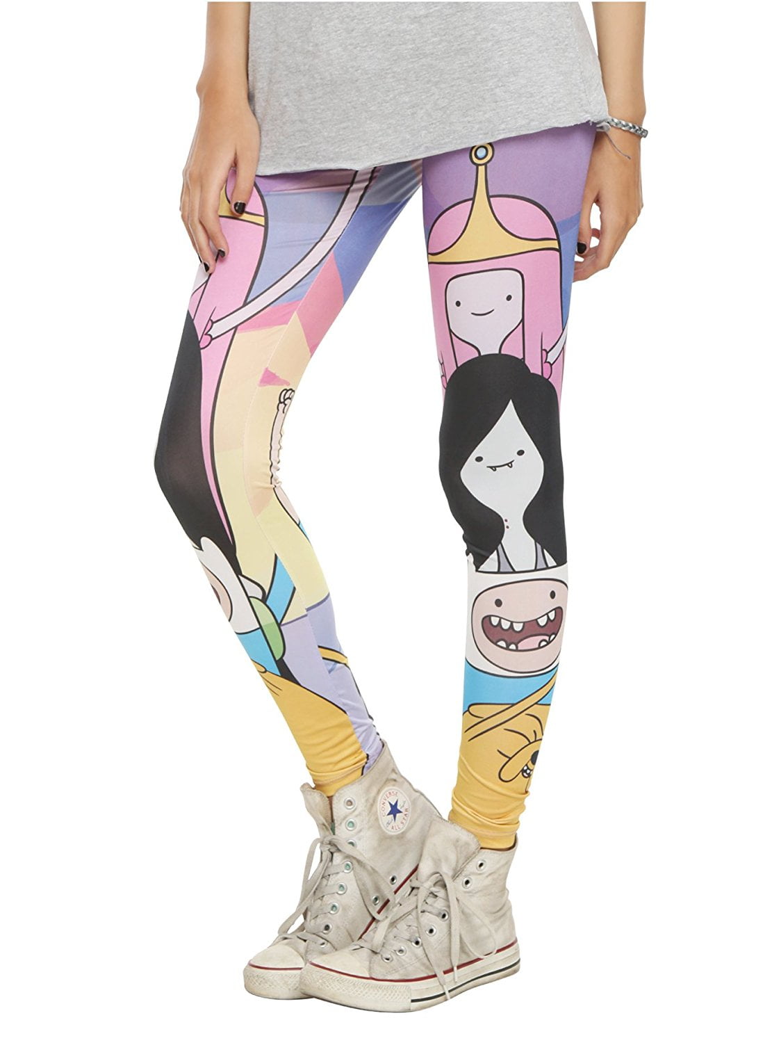 AUTHENTIC ADVENTURE TIME PARALLEL SKIES CARTOON NETWORK JUNIORS LEGGINGS  XS-XL