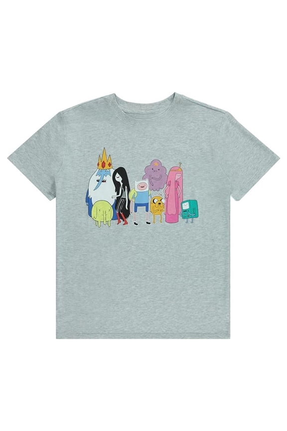 Women’s Shirt, Graphic Cartoon Show Adventure Time T-Shirt Grey - L