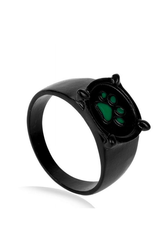 Green Paw Print Ring: Fashion Alloy Animal Zodiac Ring for Men and Women, Party Jewelry, Birthday or Christmas Gift