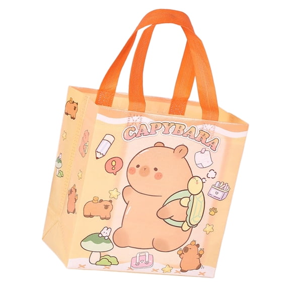 Cartoon Nonwoven Handheld Bags 9x9x4Inch Shopping Bag With Handle For Wedding Kids Birthday Grocery Retail Shopping