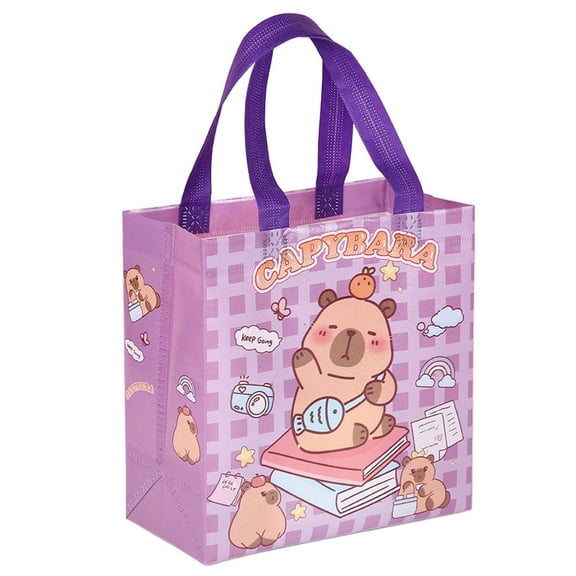 Cartoon Nonwoven Handheld Bags 9x9x4Inch Shopping Bag With Handle For Wedding Kids Birthday Grocery Retail Shopping