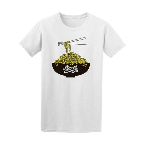 Cartoon Noodles Bowl Chopsticks T-Shirt Men -Image by Shutterstock, Male x-Large