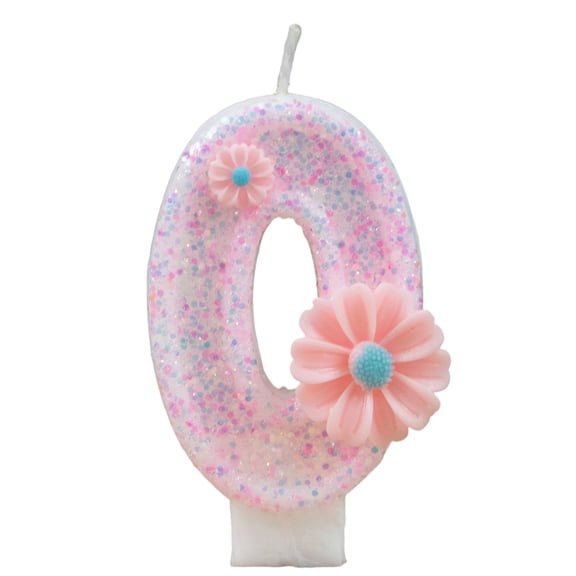 Cartoon Number Birthday Candle for Cake Decor - Creative Sparkly Design with Floral Accents - Perfect Birthday Parties, Baby Showers, Cake Toppers, Anniversary Celebrations