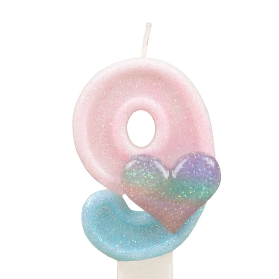 Cartoon Number Birthday Candles for Cake - Creative Glitter Design with Heart Accents, 1PC - Perfect Birthday Parties, Anniversary Celebrations, Cake Decorating Events