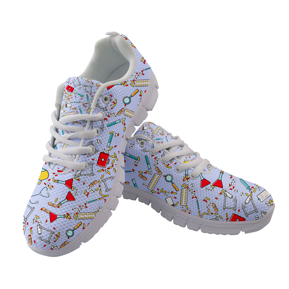 Cartoon Nurse Supplie Print Shoes 2024 New Arrival Women Sneakers Cute ...