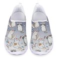 Cartoon Nursing Cat Print Breathable Nonslip Walking Shoes Lightweight