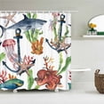 thumbnail image 1 of Cartoon Ocean Bath Curtain Waterproof Fabric Shower Curtains Sea Fish Shell Ships Pattern Bathtub Screen for Bathroom Home Decor, 1 of 5