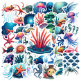 thumbnail image 1 of Cartoon Ocean Theme Stickers, Waterproof Ocean Theme Sticker for Water Bottle Laptop Phone Cases Planner Skateboard Luggage Helmet Party Favor Decor, Ideal for Adults Teens Teacher Rewards, 1 of 9
