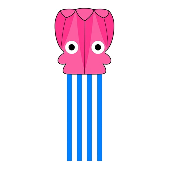 Cartoon Octopus Kite, Easy to Fly Long Tail Animal Kite with String Line Wheel and Carrying Bag, Fun Beach Park Activity Toy,Pink