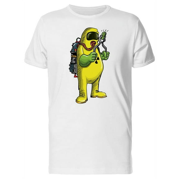 Cartoon Of A Man In Hazmat Suit T-Shirt Men -Image by Shutterstock, Male 3X-Large