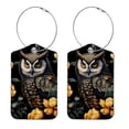 thumbnail image 1 of Cartoon Owl Luggage Tag, Travel Tags, Handbag Tag - Square PU Leather 2 Pack with Privacy Cover and Stainless Steel Ring - Suitable for Travel, Backpack, Handbag [Amazon Approved], 1 of 7