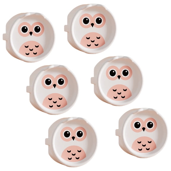 Cartoon Owl Shaped Electrical Outlet Guard Silicone Socket Protector for Kids Safety Shock Hazard Prevention 6Pcs