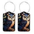 thumbnail image 1 of Cartoon Owl Square PU Leather Luggage Tags, 2 Pack, with Privacy Cover and Stainless Steel Ring - Suitable for Travel, Backpack, Handbag - Bag Tags, Handbag Tags, 1 of 7
