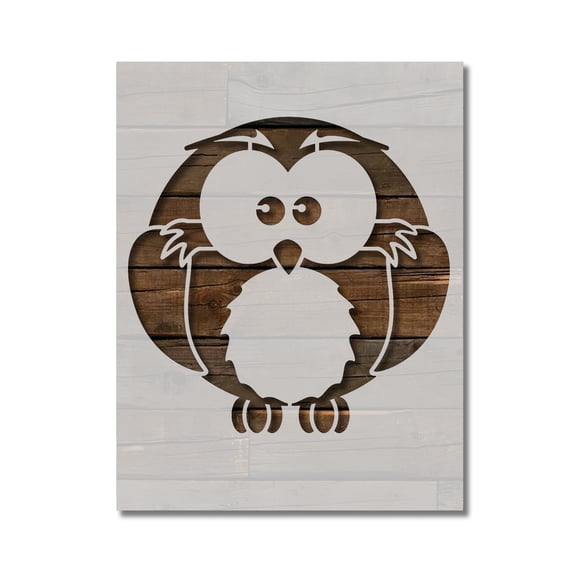 Cartoon Owl Stencil Template Reusable 8.5 x 11 for Painting on Walls, Wood, Etc. By Stencilville