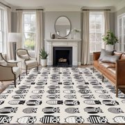 Cartoon Owls 6'x9' Area Rug for Living Room, Modern Abstract Cute Birds Washable Non-Slip Floor Mat Rugs for Bedroom Dining Room, Indoor Large Carpet for Classroom, Nursery Rugs for Playroom