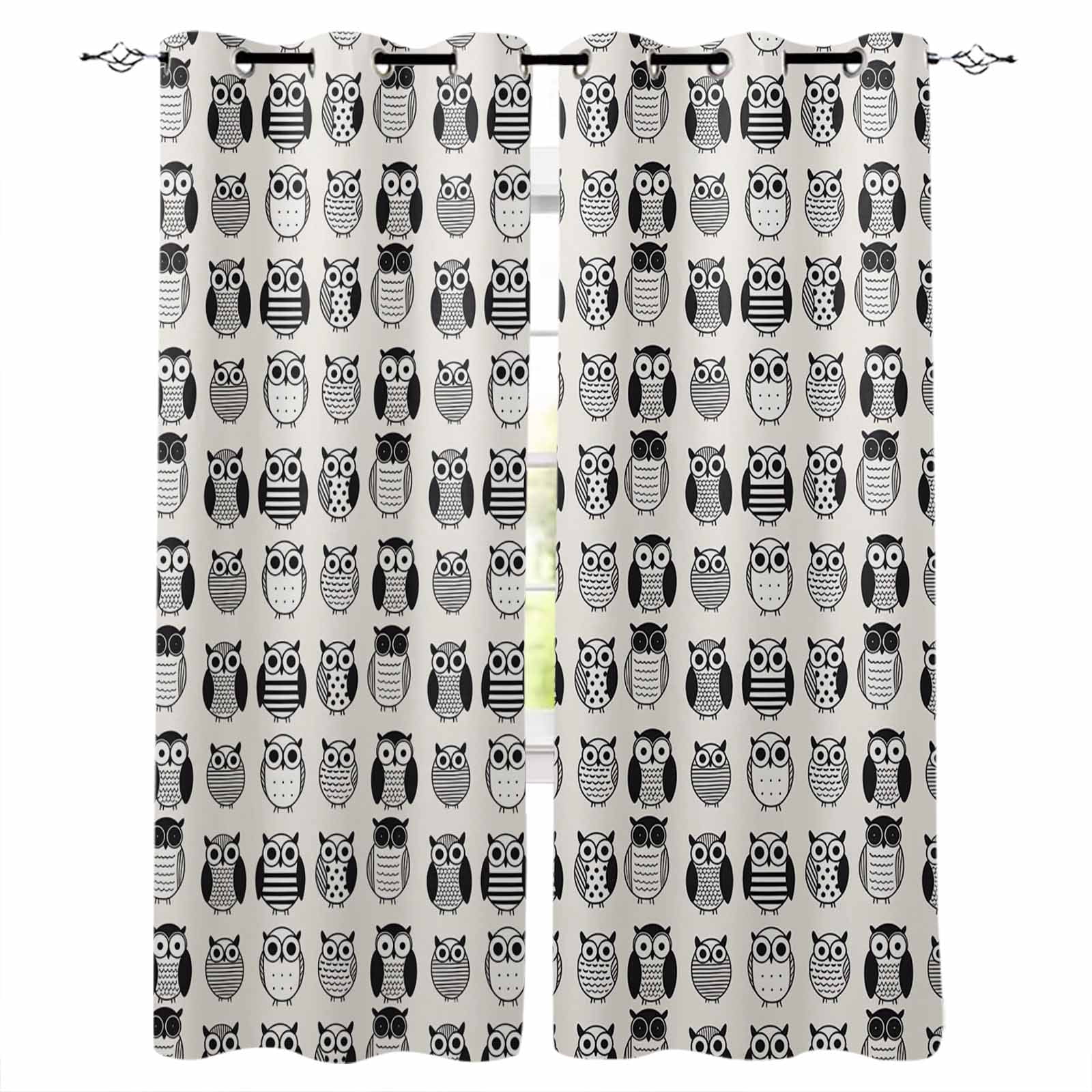 Cartoon Owls Blackout Curtains for Bedroom/Living Room, Thermal ...