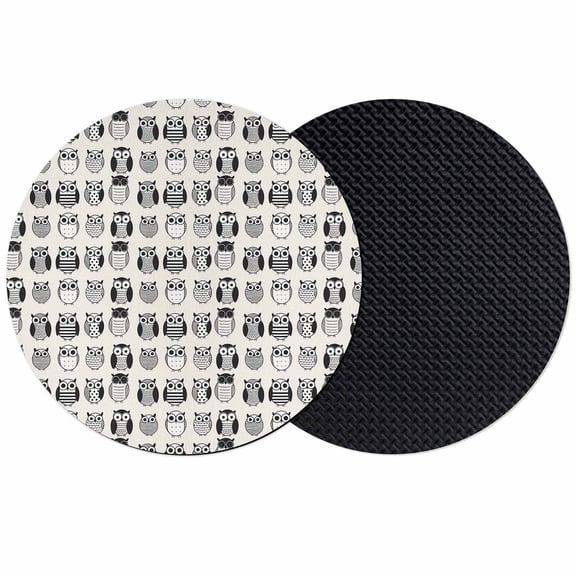 Cartoon Owls Coasters Set of 2, Absorbent Coasters for Drinks, Modern Abstract Cute Birds Coaster for Desk Coffee Table Protection, Home Decor House Warming Gifts 4"