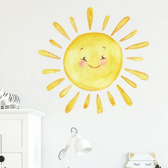 Cartoon Painted Rainbow Sun Children Bedroom Porch Home Wall Background Decorative Wall Stickers Self-adhesive Room Decoration