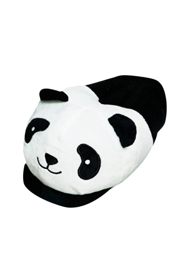Cartoon Panda Design Plush Slippers - Warm Cotton Indoor Slippers for Men & Women, Non- EVA Sole, One Size